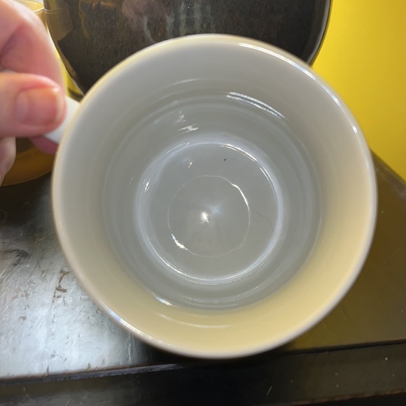 Crate&Barrel white and teal mug/coffee cup - Picture 3 of 5